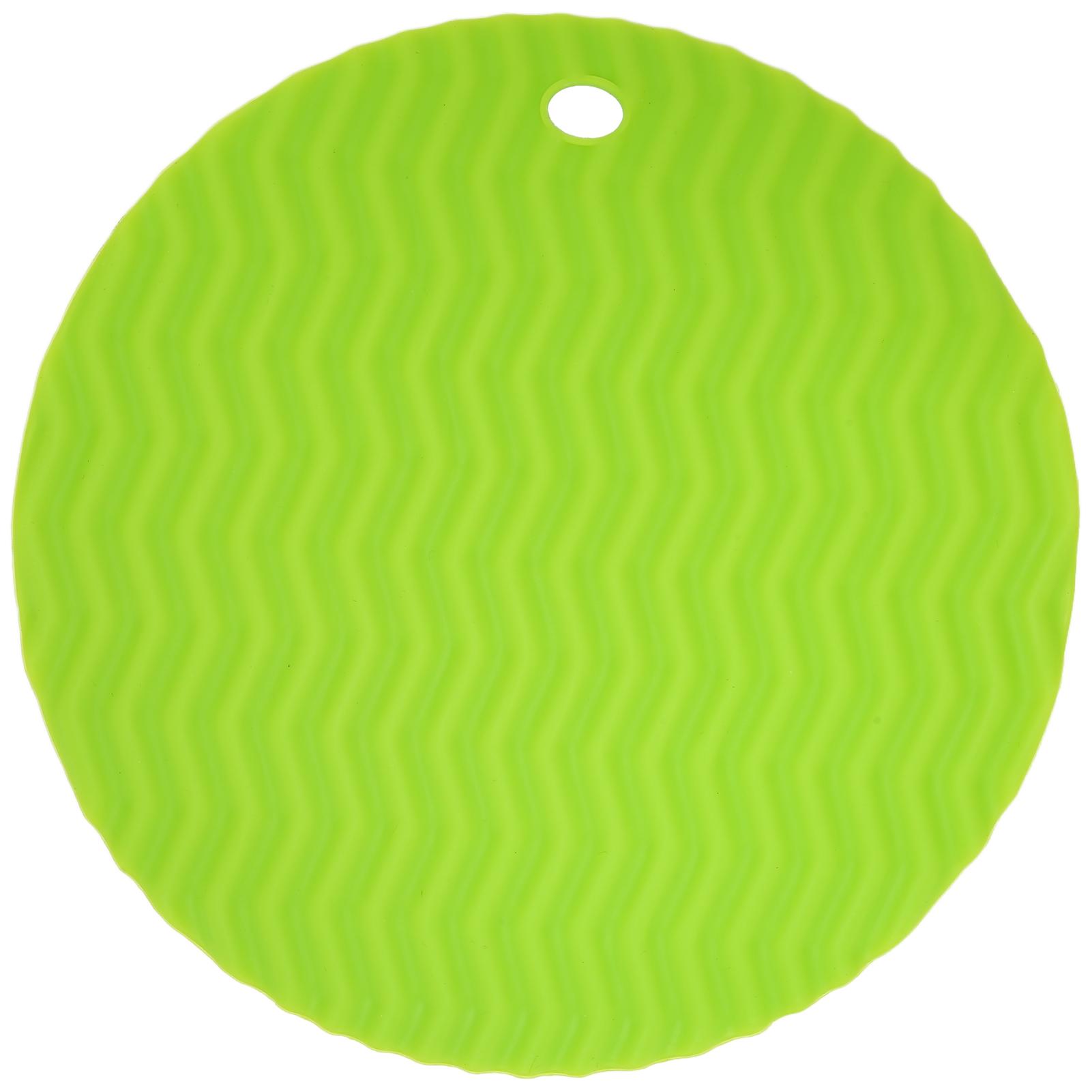Tapis Chaud Rond en Silicone Qualité Alimentaire Antidérapant Coussinets d'Isolation pour Casseroles avec Trou de Suspension pour Buty Salon Maison