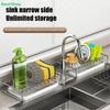 Stainless Steel Soap Rack Kitchen Bathroom Sink Shelf W Drainage Tray Rust-resistant Saver Basket For Kitchen Bathroom Accessory