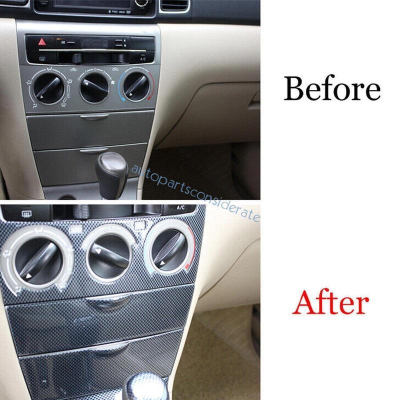 For Toyota Corolla 2003-2008 Carbon Fiber Grain Middle Console Storage Box Panel