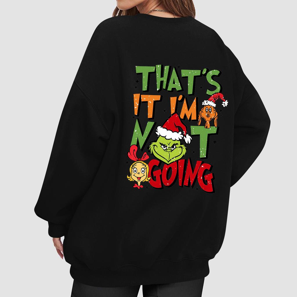 Women's Fashion Long Sleeve Print Round Neck Loose Pullover Sweater Top