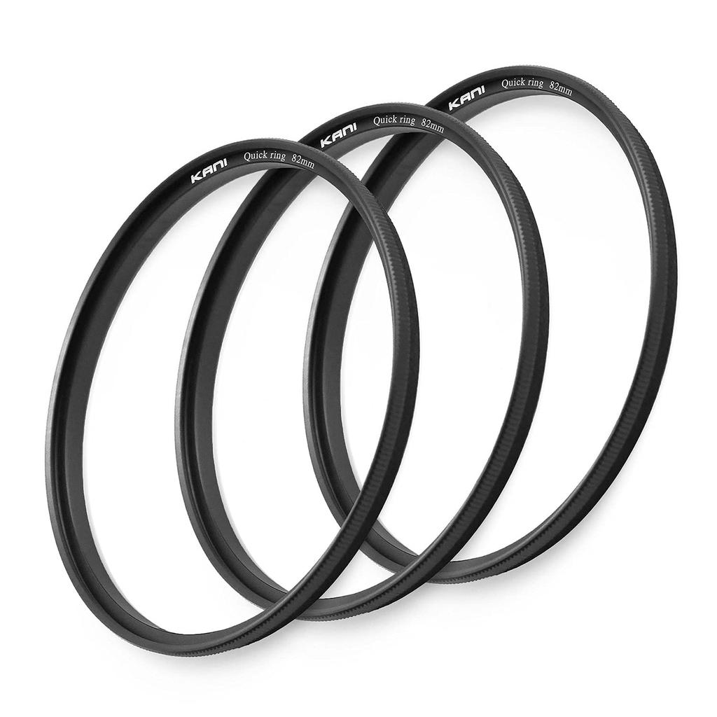 KANI 82mm Filter Quick Release Quick Ring Set of 3 No Hooks Installation No Screwing Required Filter Accessories Aluminum 809728 Anti-Falling Push-in