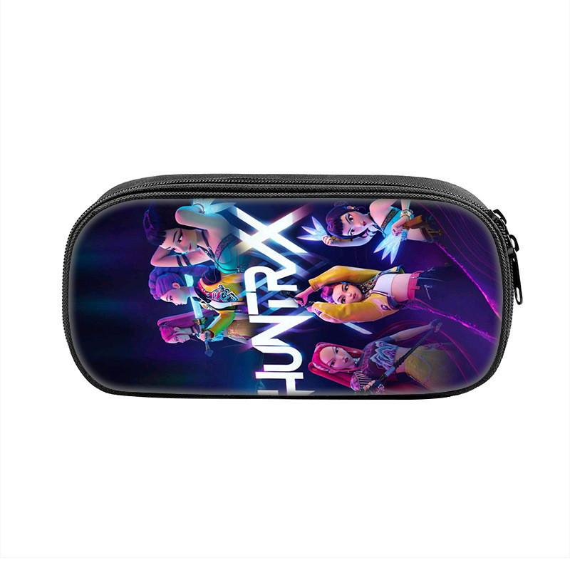 Kpop Demon Hunters Portable Pencil Pouch Nylon Storage Case For Kids And Teens