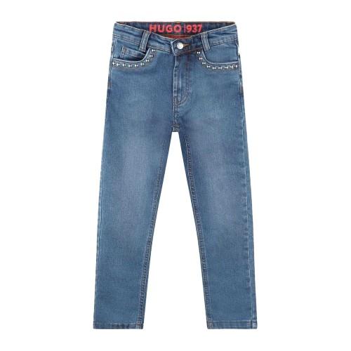 Jeans lisos de mezclilla para niño Hugo