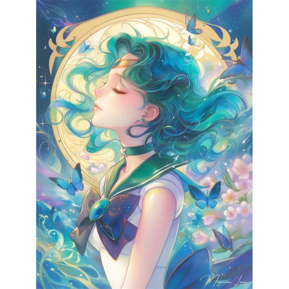 Мультяшная Девочка Алмазная Живопись Красивая Девочка Воин Наклеивание Вышивка Ручная Работа DIY Мозаика Домашний Декор Подарок Round 20x30cm