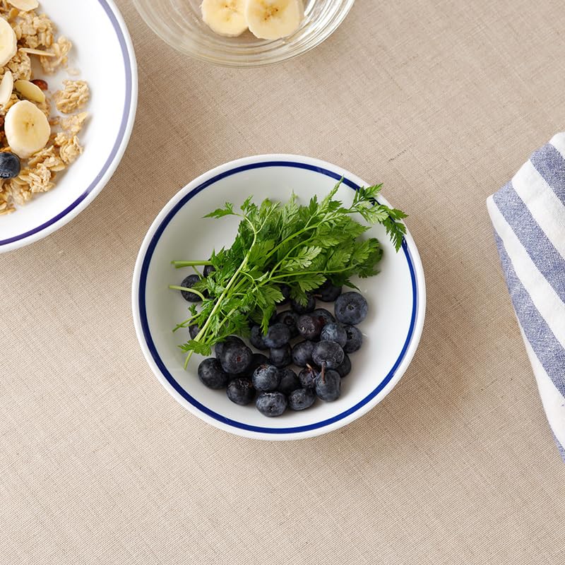 EAST table Salatschüssel, Indigo Line, 14 cm, hochfestes Porzellan, 212-066, hergestellt in Japan, mikrowellengeeignet, spülmaschinenfest