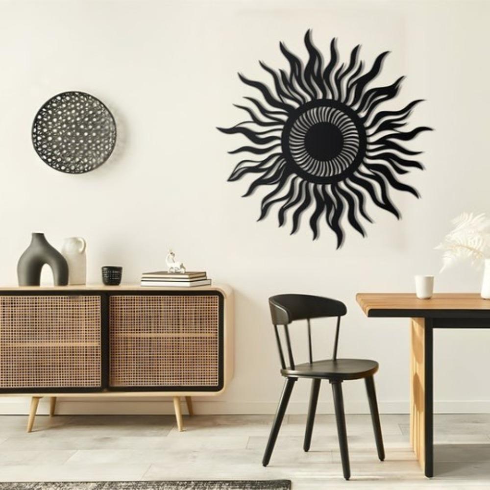 Sun Metal Wall Art for Garden Outdoor Patio Decor Whimsical Spiral Sun Wacky Sun Design