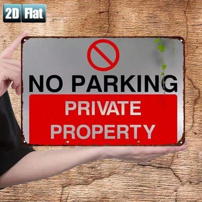 1 pieza 8x12\ Señal de Lata Prohibido Estacionar Propiedad Privada, Arte de Pared Plano para Garaje, Hogar, Decoración de Bar