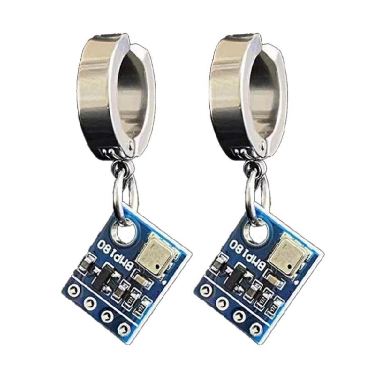 Technology Sense Circuit Board Earrings Punk Trendy Cool Ear Clip Earrings