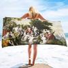 Greek mythology Fluffy Oversized Extra Large Beach Towel Plush Large Pool Towel, Rose Red Striped Quick Dry Swimming Towels