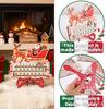 Creative Christmas Gift Wooden Countdown Calendar for Desk, Rustic Holiday Decoration with Reusable Sliding Date Marker, Living Room Fireplace