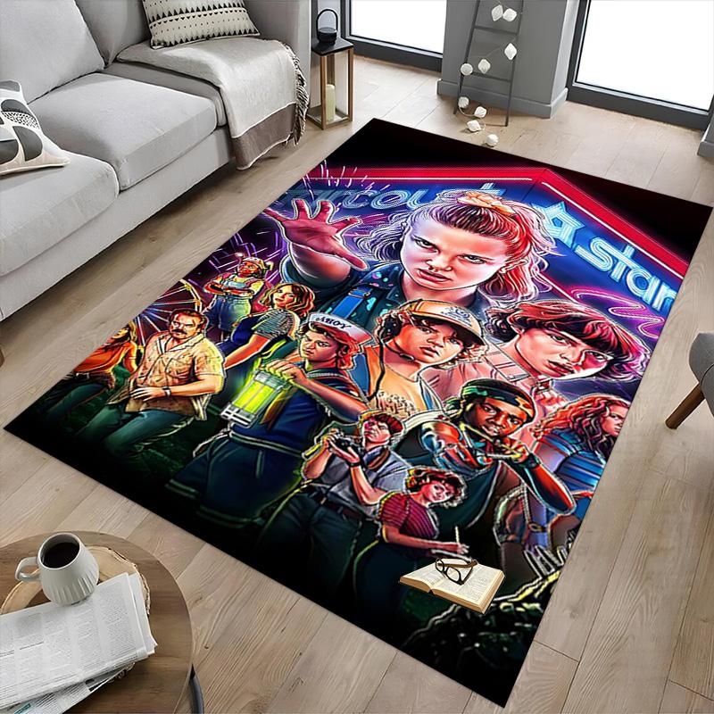 1pc Stranger Things Upside Down Carpet for Playroom Bedroom Living Room Sofa Home Decor,kids Game Area Rug Non-slip Floor Mat Y72985