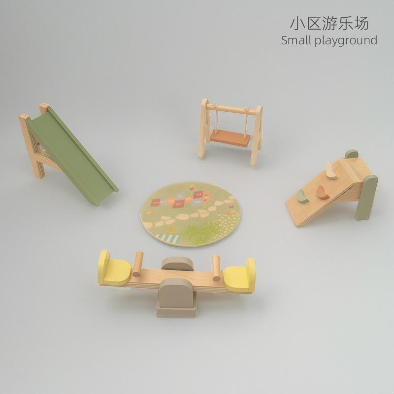 New Mini Small Furniture Wooden Kitchen Bedroom Bathroom Play House Simulation Doll House Children's Toys Furniture Placement