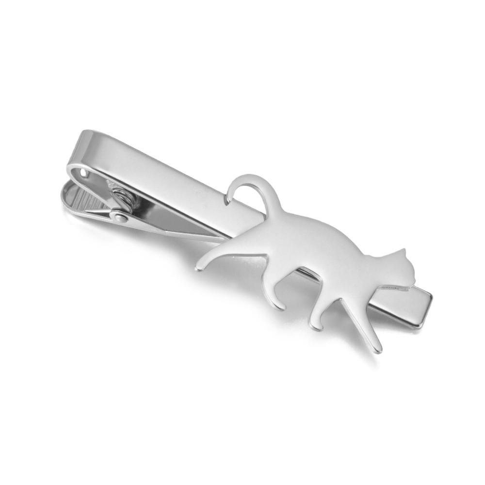 

Titanium steel Cat Tie Clip Punk Sausage Dog Necktie Buckle Dachshund Tie Pin Suit Accessories Silver Cat