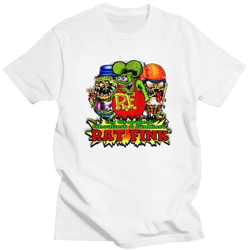 Custom Anime Cartoon Rat Fink T Shirt for Men Tshirt Tee Tshirts Loose Fit Clothing