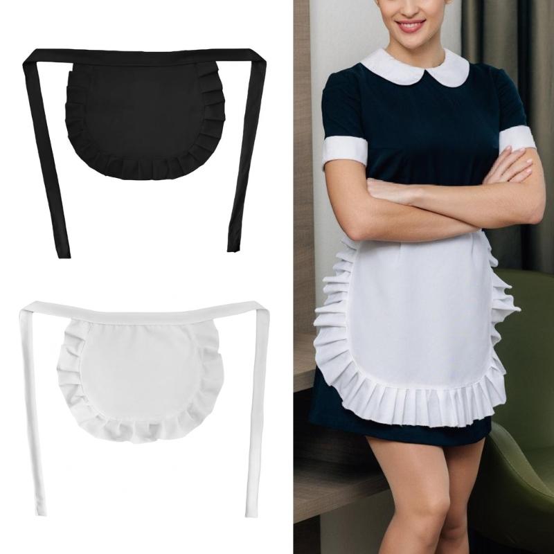 Maid Half Apron Cosplay Waist Apron Costume Cooking Aprons Kitchen Party Favors Maid Cosplay Accessories for Girls Women
