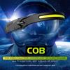 USB Charging Headlamp with LED Glare Induction 230 degrees  Illumination Weatherproof Rechargeable Outdoor