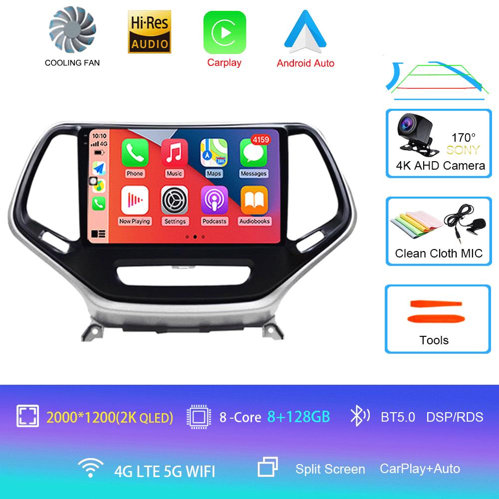 for Jeep Cherokee 5 KL 2014 - 2020 Car Radio Stereo Multimedia Video Player GPS DSP BT No 2din Head Unit CarPlay Android 14