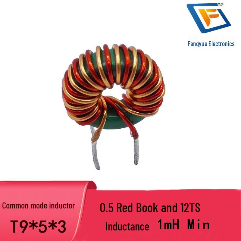 Toroidal Common Mode Choke T9*5*3, Red Core, 12 Turns, 1mH, 3A Ferrite Core Inductor Coil
