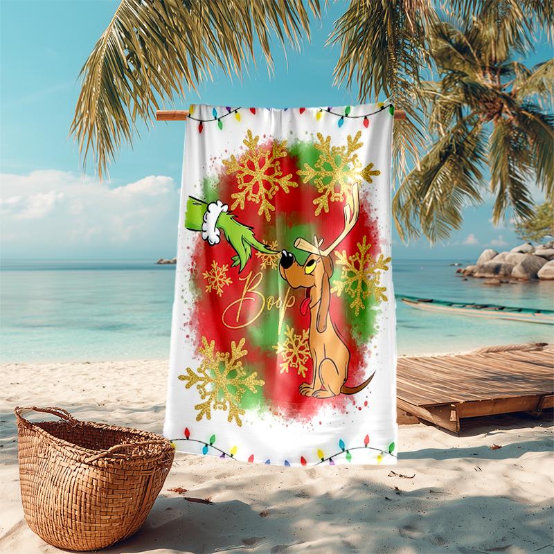 Grinch beach towel Outdoor camping Beach towel for vacation swim Outdoor pool Absorbent bath towel