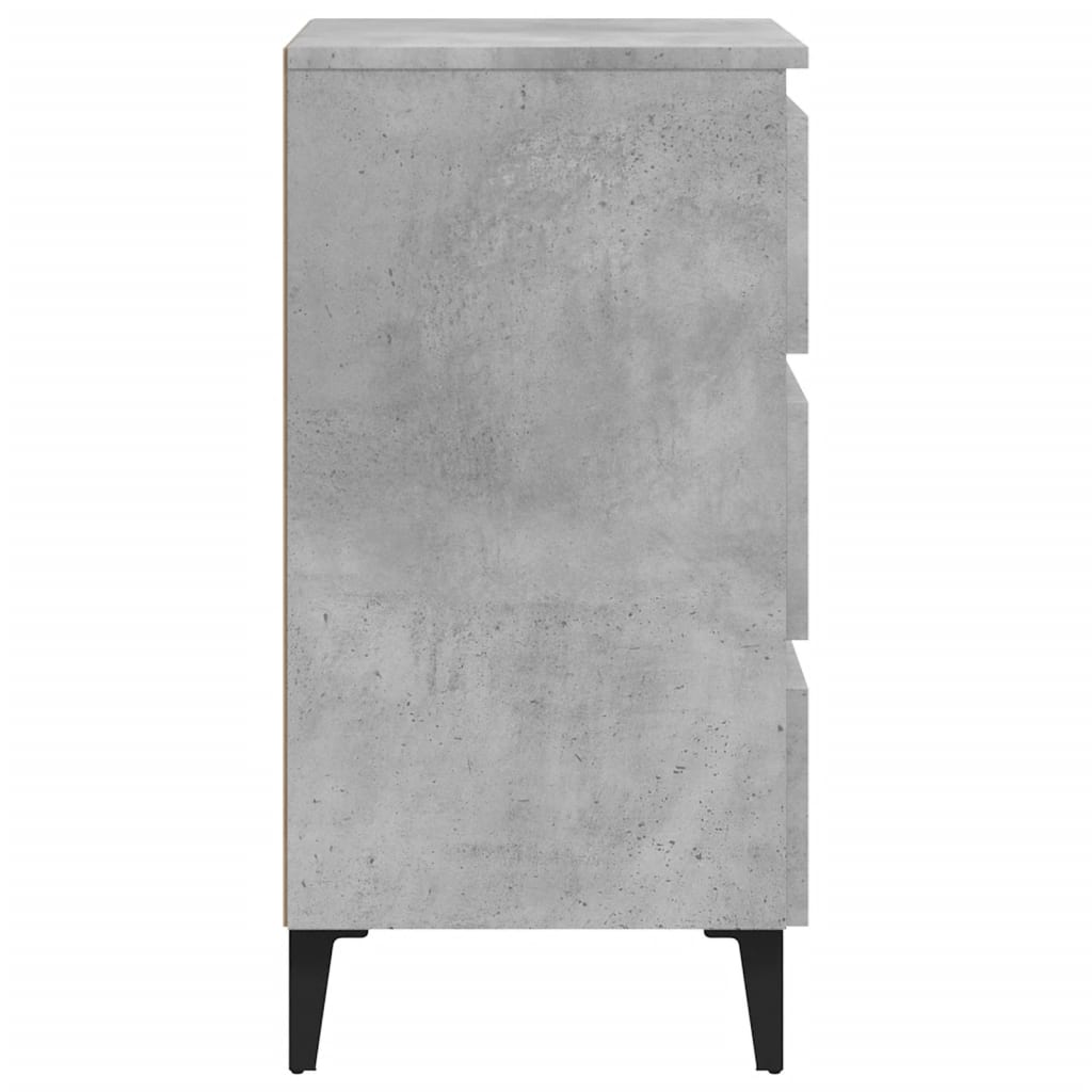 Nightstand with Metal Legs Concrete Grey 40 X 35 X 69 Cm