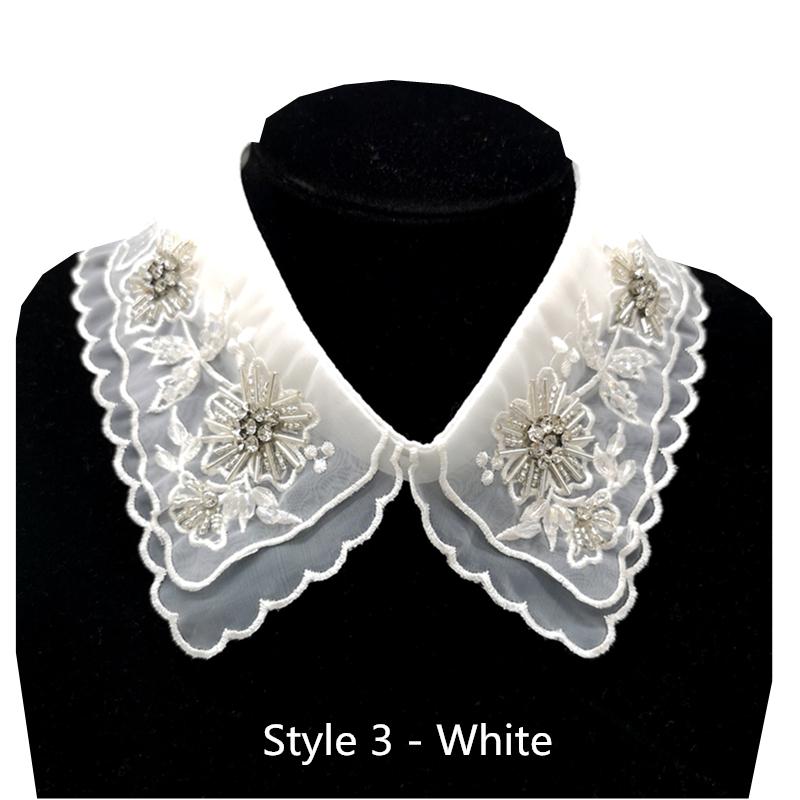 1pcs Fashion Shirt Sewing Lace Sweater Elegant False Collar Wedding Dress Accessories # White & Black