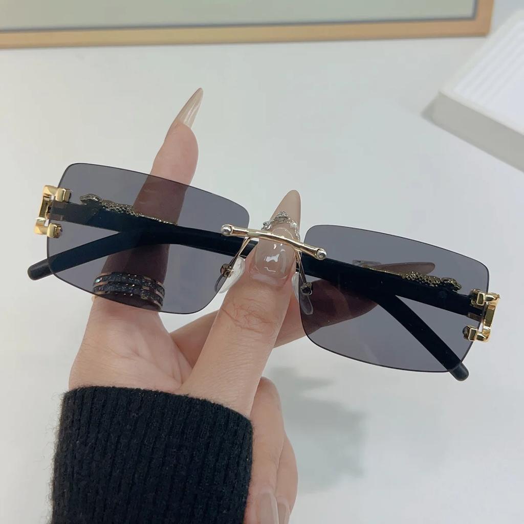 1 Stück Modische Damen Herren Sonnenbrille Rahmenlos Rechteckig Personalisierte Sonnenbrille für den Alltag Vintage Sonnenbrille