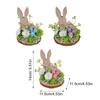 Wooden Easter Bunny Decoration Farmhouse Rustic Artificial Flower Colorful Egg Rabbit Table Sign Desktop Ornament Home Ornament