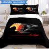 3PCS Mustang Bedding Set Duvet Cover Closure Includes 1 Duvet Cover & 2 Pillowcases for All Seasons Bedroom Decor Christmas Fan gifts