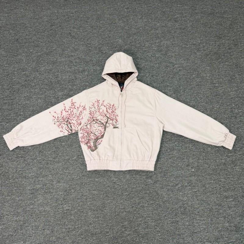 Unisex Oversized Hooded Cotton Sweatshirt With Floral Embroidery Winter Warm Casual Streetwear
