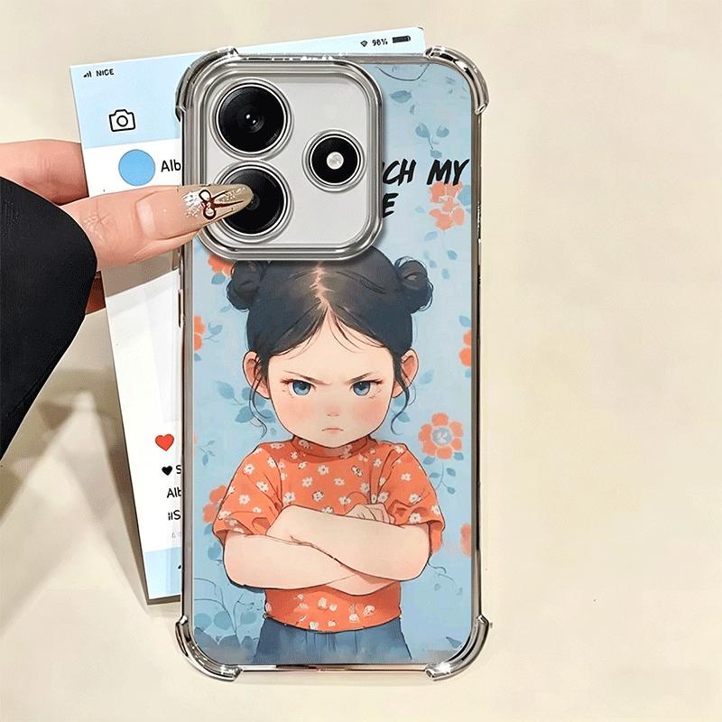 Funny Dont Touch My CallPhone Plating Phone Case For Xiaomi Redmi Note 14 15 Pro Plus 13 12 11 11S 11T 10 9S 9 5G Anti-Fall Aira