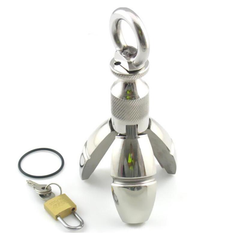 Zámek anální zátky z nerezové oceli Otočit Otevřený Expension Cudnost pro zábrany Slave Ass Hole