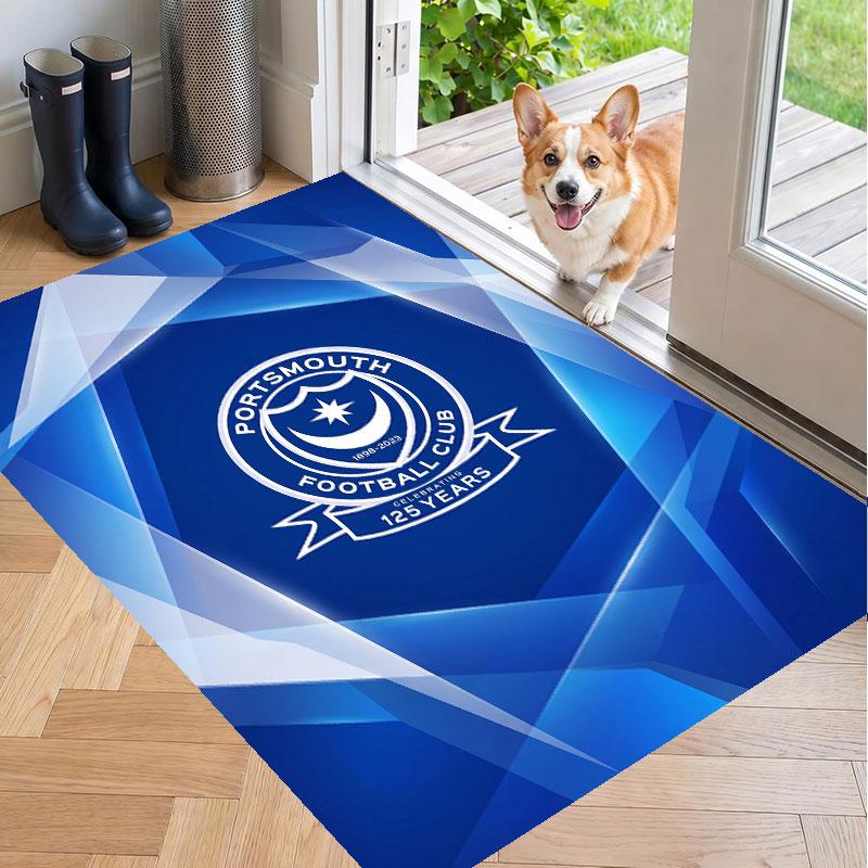 Soft Floor Carpet Portsmouth FC Pattern Area Rug Decorative Mat For Home Room Decoration