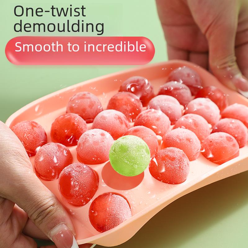 Silicone Ice Ball Mold - Round Ice Cube Tray with Storage Box