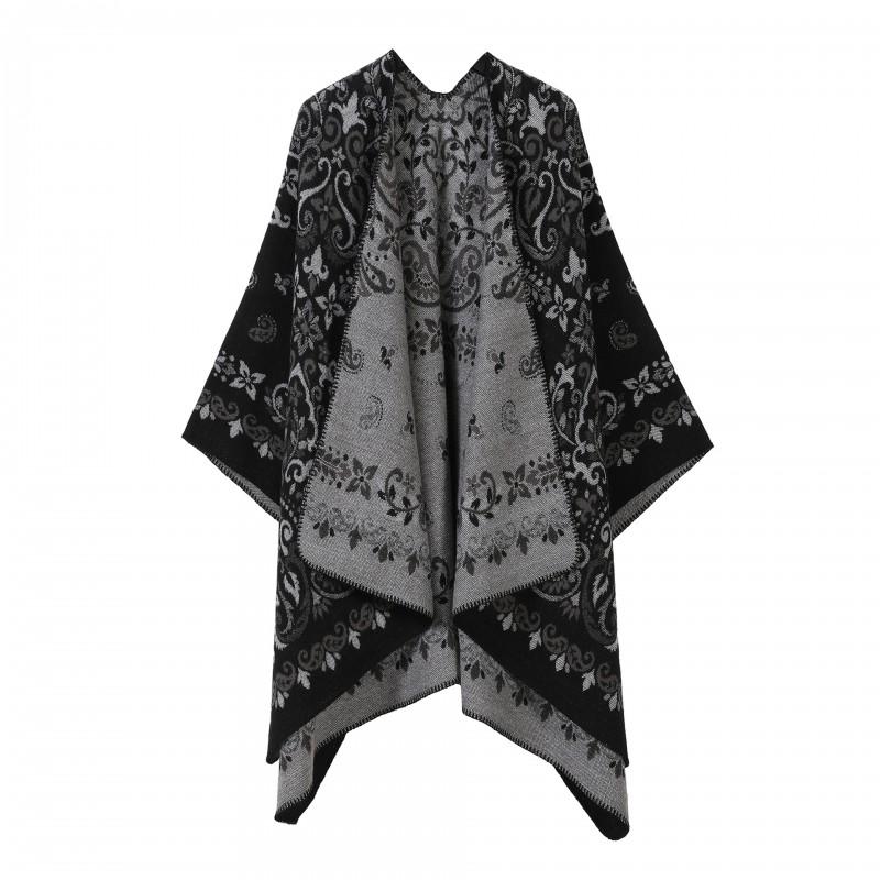 Elegant Vintage Shawl Cape Double-sided Tassel Split Travel Warmth