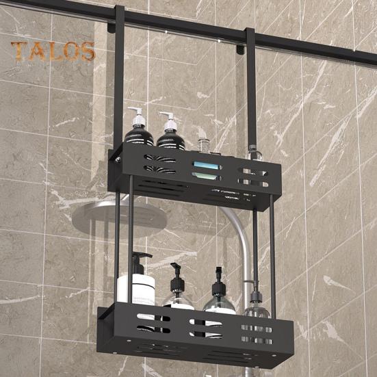 Shower Caddy Hanging Storage Rack Strong Load-bearing Easy Assembly Double Layer Bathroom Organizer Basket