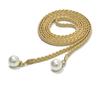 Chic Weave Waist Rope 2PCS with Artificial Pearls Laceup Waist Cord Belt for Unique Fashion Women Daily and Holiday Wear