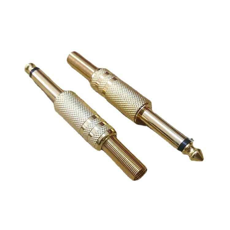 Gold-Plated 6.35mm Mono Microphone Mixer Plug
