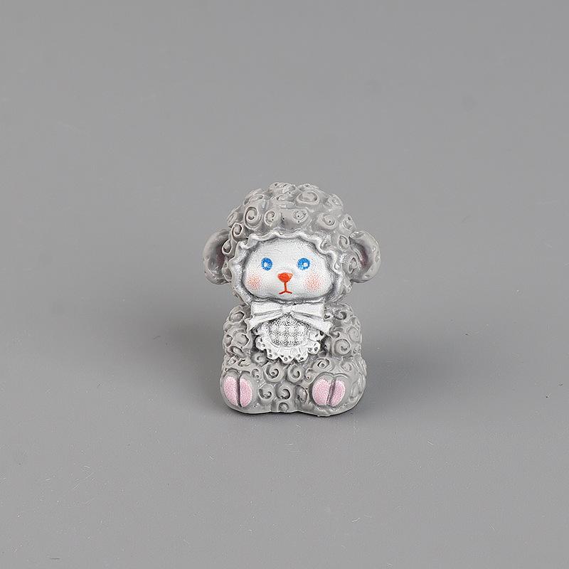 5Pcs Cute Mini Resin Sheep Figurines Soft Pastel Colors Lovely Details For Desktop Fairy Garden Decor