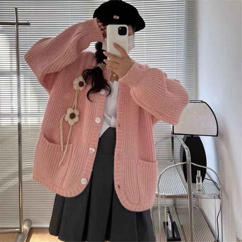 Women's Korean-Style Thick Knit Cardigan: Soft, Cozy, and Gentle Mori Fashion for Fall/Winter