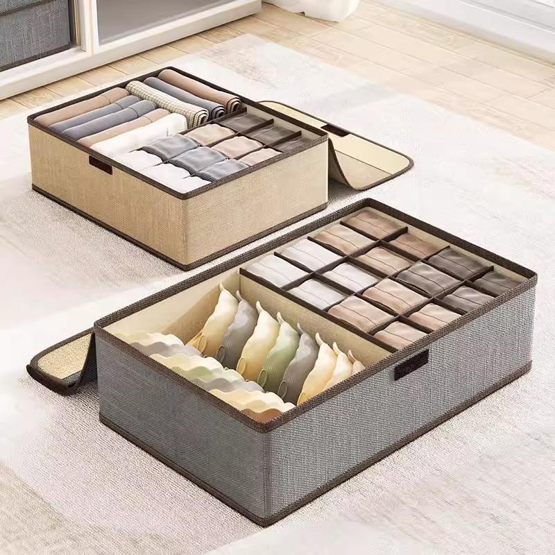 Drawer-Type Underwear Storage Box with Lid, Sock & Lingerie Organizer
