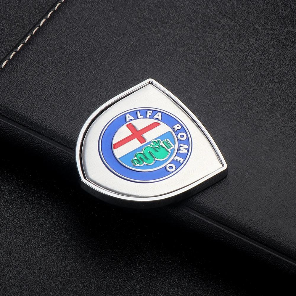 UHNPV1 TFLGX1 Car Styling Metal 3D Chrome Car Emblem Badge Decal Sticker For Alfa Romeo Giulietta Giulia GT Mito Brera F1 Stelvio Tonale