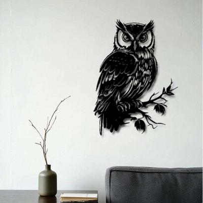 1pc Metal Owl Wall Decor, Rustic Art for Home Living Room Bedroom Outdoor, Nature Gift for Owl Lovers
