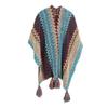 Women's Fashion Spring Autumn Winter Pashmina Ethnic Style Tassel Cape Colorful Knitted Split Shawl