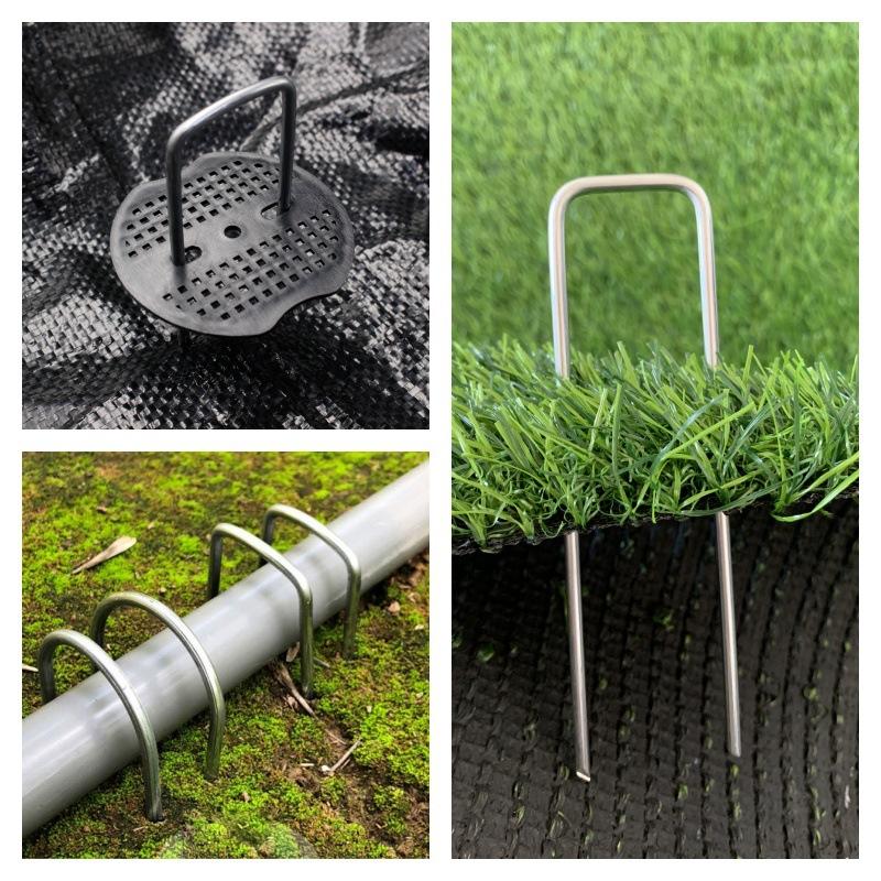 Garden ground cover pegs and lawn pegs (50 three-hole pegs + 50 pegs)