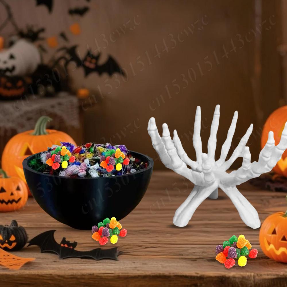 2026 Halloween Candy Bowl Multifunctional Gothic Skeleton Hands Storage Holder Detachable Halloween Organizer Home Decorations