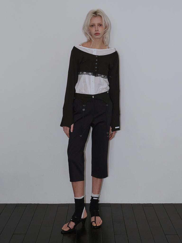 CHOIAE Garter Capri Pants - Black