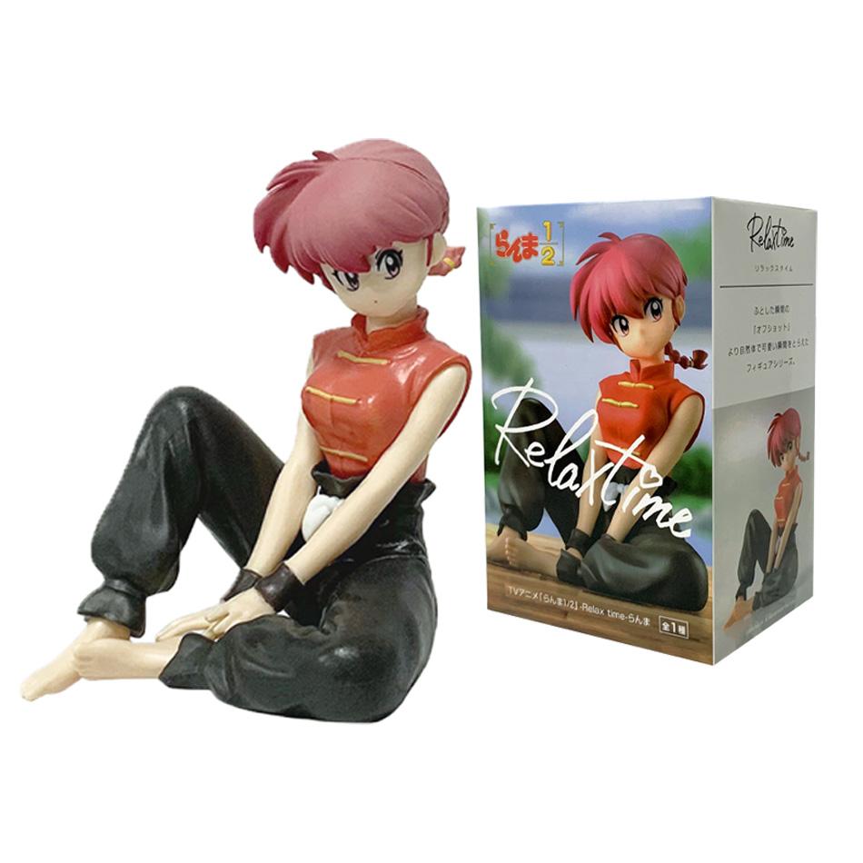 Anime Ranma1/2 Relax Time Tendou Akane Female Ranma 10cm Kwaii Girl Seated Pvc Model Figures Funny Desktop Oranment Periphery