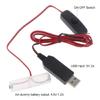 2M USB Type C To AM3/LR6/AA Dummy Battery Power Cable With Switch for Radio LED