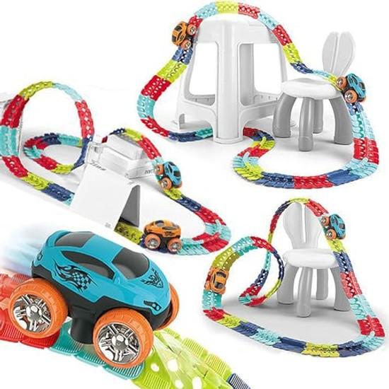 Educational toy car rail mini electric building blocks 3D puzzle DIY freely assembled girls boys children aged 6 8 popular birthday gift Christmas