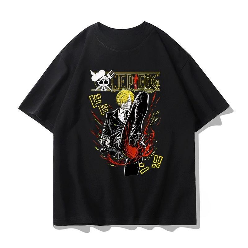 ONE PIECE Anime Joint Short Sleeve TShirt Unisexs Summer Red Hair Shanji Luffy Second DiUnisexsional Peripheral Clothes
